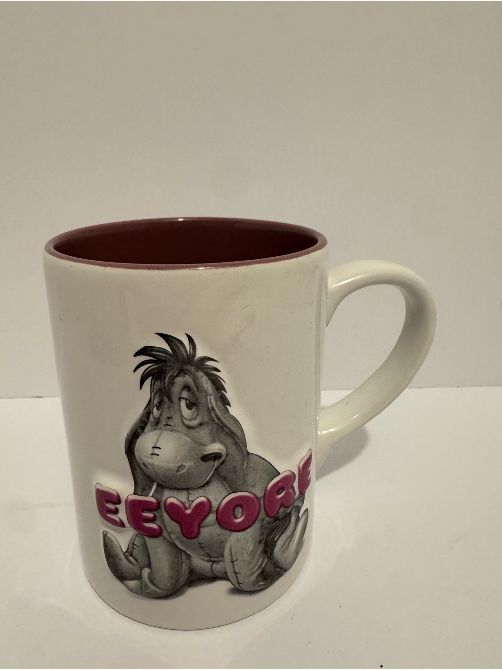 Authentic Disney Large Eeyore Purple & White 3D Ceramic Coffee/Tea Mug
